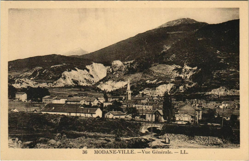Carte postale ancienne Modane Modane-Ville - Vue Generale à Modane