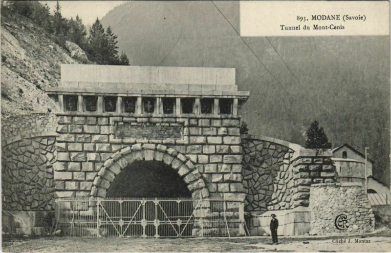 Carte postale ancienne Modane Tunnel du Mont-Cenis à Modane