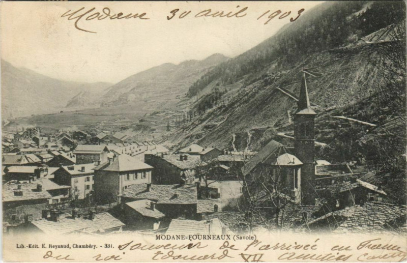 Carte postale ancienne Modane Fourneaux - Vue Generale à Fourneaux