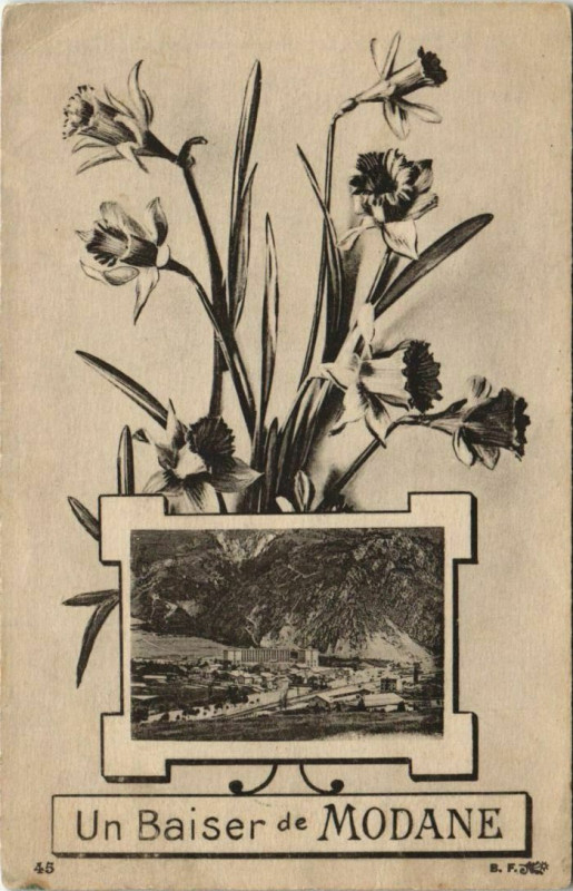 Carte postale ancienne Modane Un Baiser de Modane à Modane
