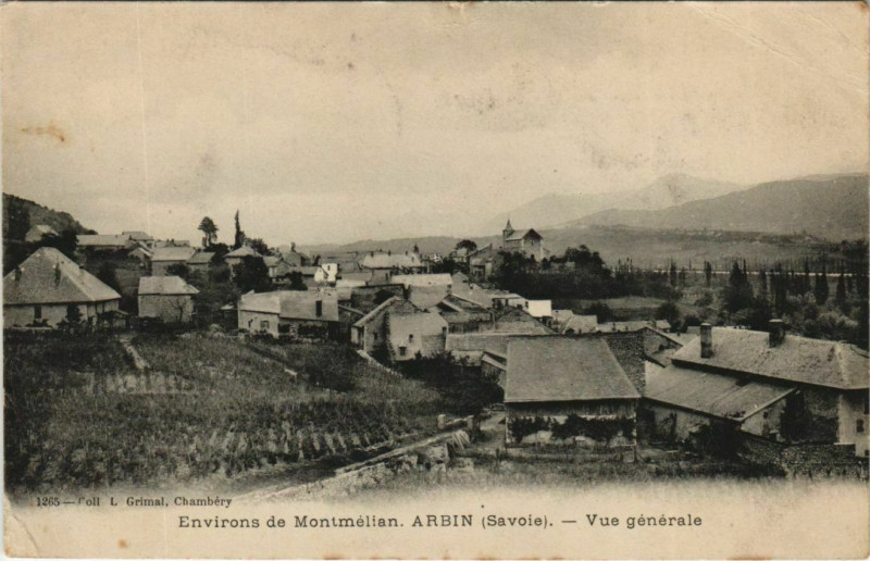 Carte postale ancienne Arbin Vue Generale à Arbin