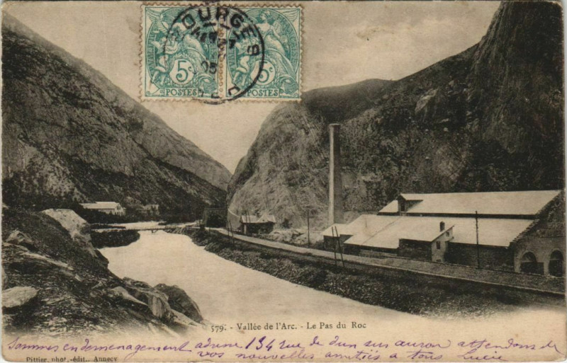 Carte postale ancienne Vallee de l'Arc - Le Pas du Roc