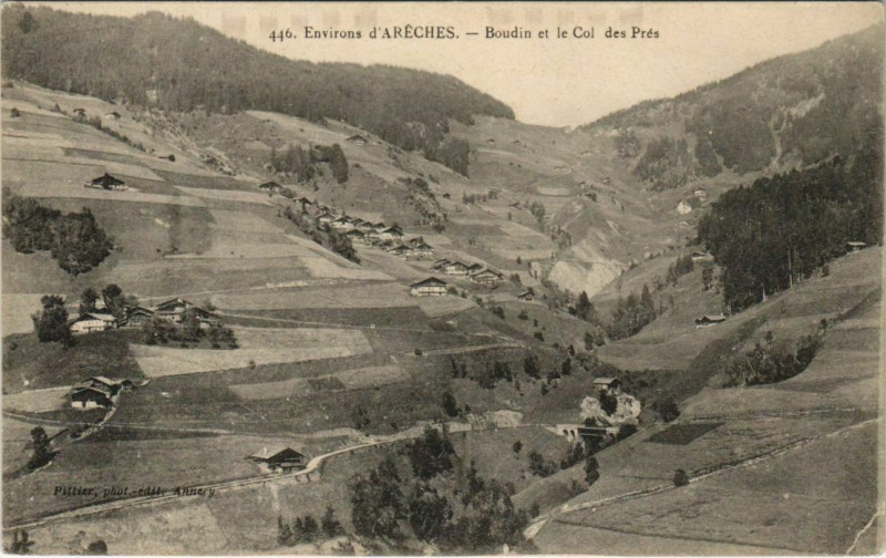 Carte postale ancienne Areches Environs - Boudin et le Col des Pres