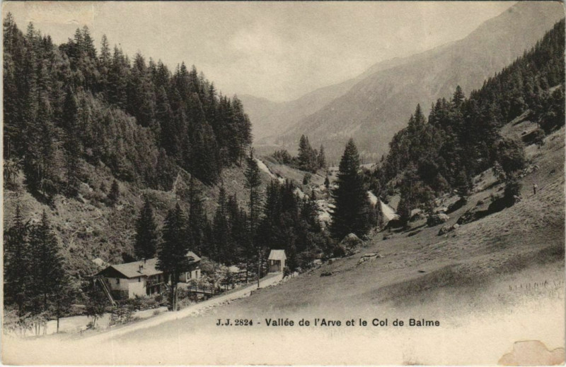 Carte postale ancienne Vallee de l'Arve et le Col de Balme