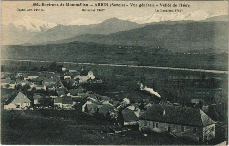 Carte postale ancienne Arbin Vue Generale - Vallee de l'Isere à Arbin