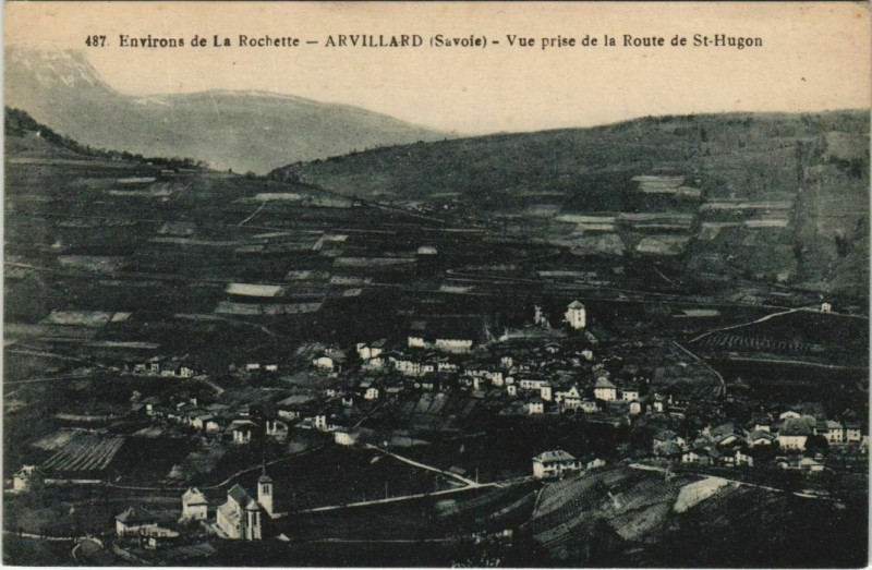 Carte postale ancienne Arvillard Vue prise de la Route de Saint-Hugon à Arvillard