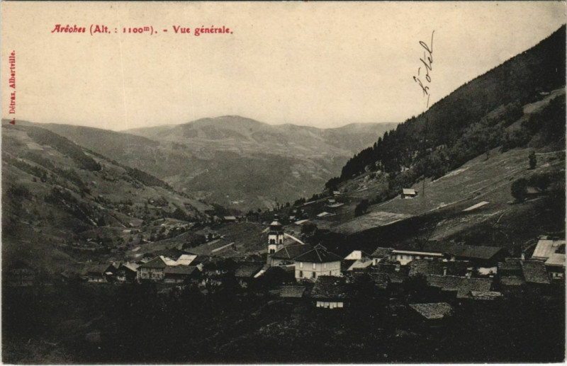 Carte postale ancienne Areches Vue Generale