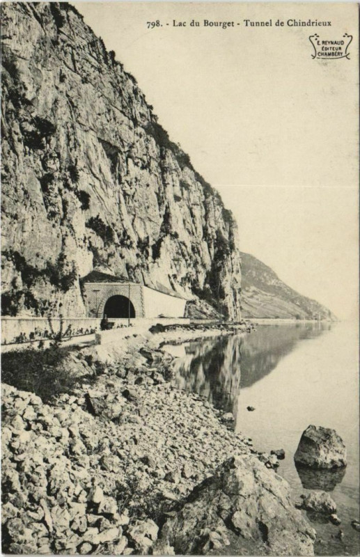 Carte postale ancienne Lac du Bourget - Tunnel de Chindrieux à Chindrieux