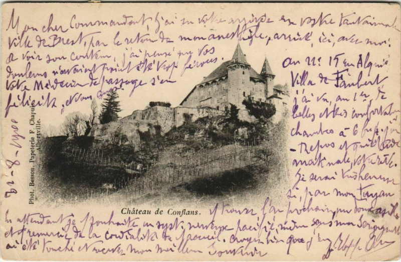 Carte postale ancienne Albertville Chateau de Conflans à Albertville