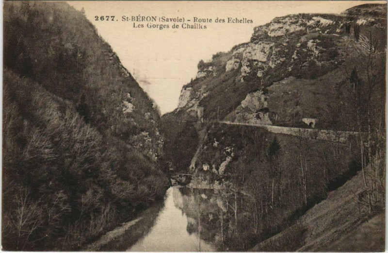 Carte postale ancienne Saint-Beron Route des Echelles - Les Gorges de Chailles