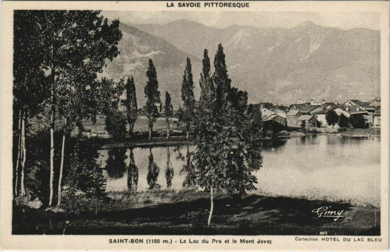 Carte postale ancienne Saint-Bon Le Lac du Pra et le Mont Jovet