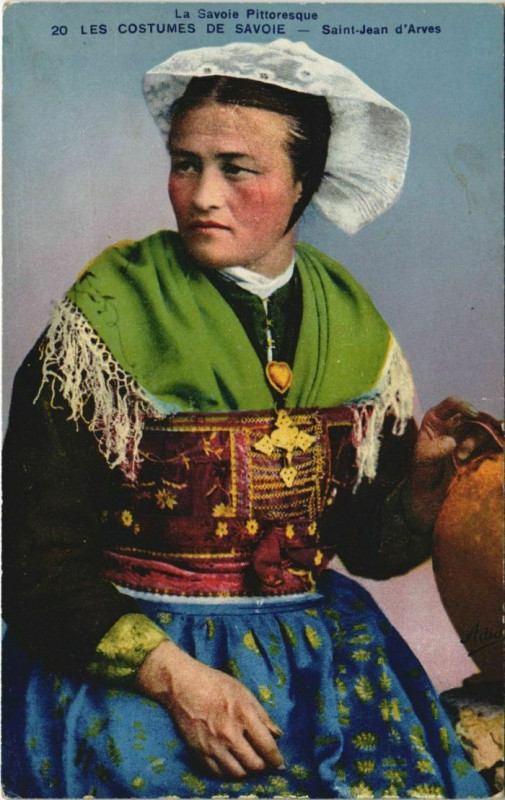 Carte postale ancienne Saint-Jean-d'Arves Costume - Femme - Type à Saint-Jean-d'Arves