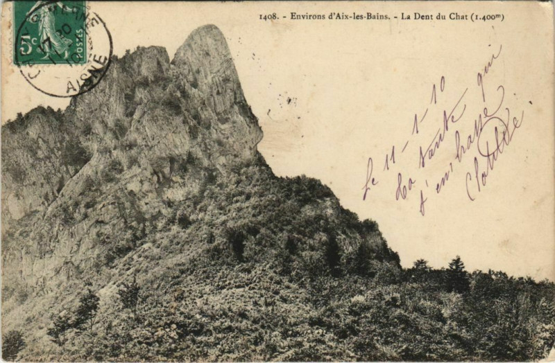 Carte postale ancienne La Dent du Chat - Environs d'Aix-les-Bains à Aix-les-Bains