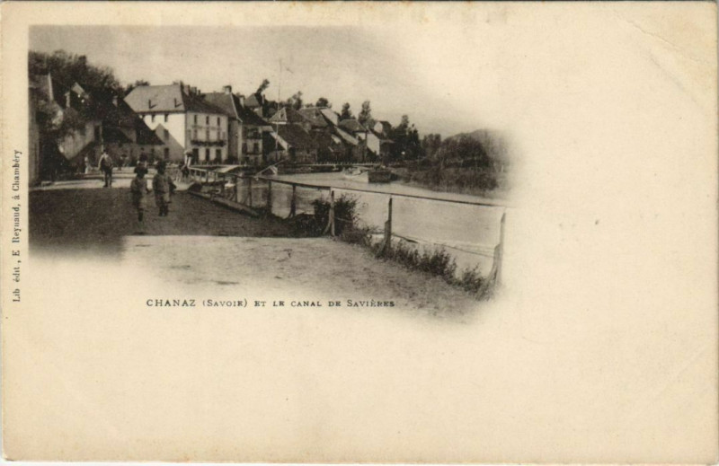 Carte postale ancienne Chanaz et le Canal de Savieres à Chanaz
