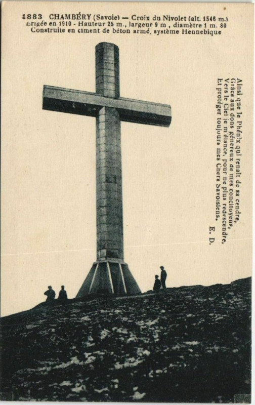 Carte postale ancienne Chambery Croix du Nivolet