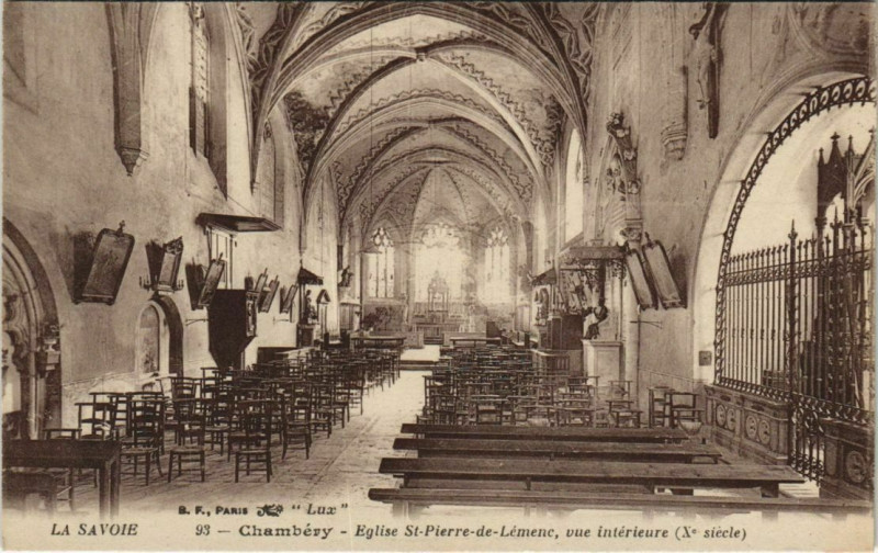 Carte postale ancienne Chambery Eglise Saint-Pierre-de-Lemenc - Vue Interieure