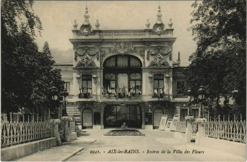 Carte postale ancienne Aix-les-Bains Entree de la Villa des Fleurs à Aix-les-Bains