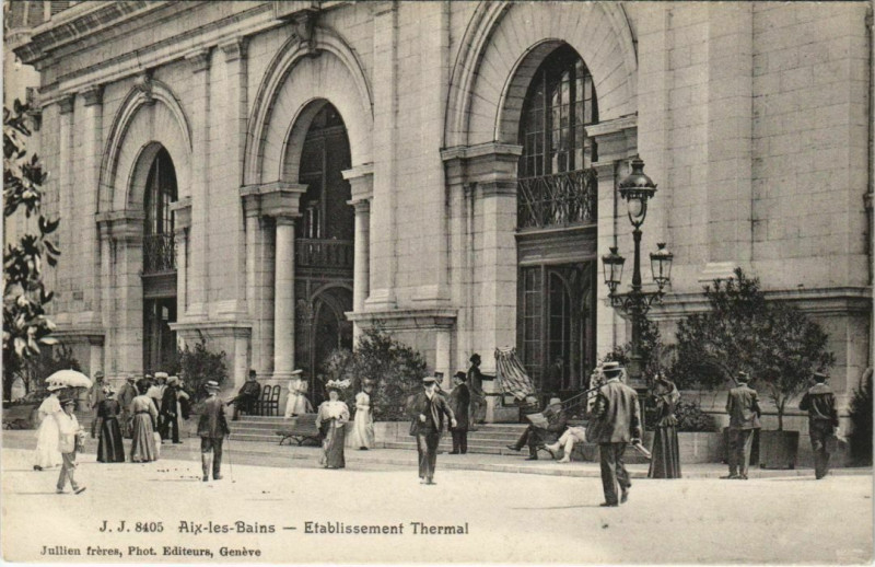 Carte postale ancienne Aix-les-Bains Etablissement Thermal à Aix-les-Bains