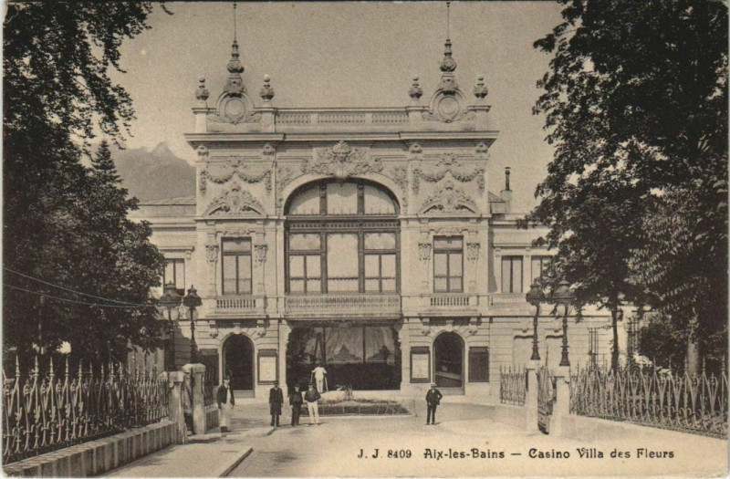 Carte postale ancienne Aix-les-Bains Casino Villa des Fleurs à Aix-les-Bains