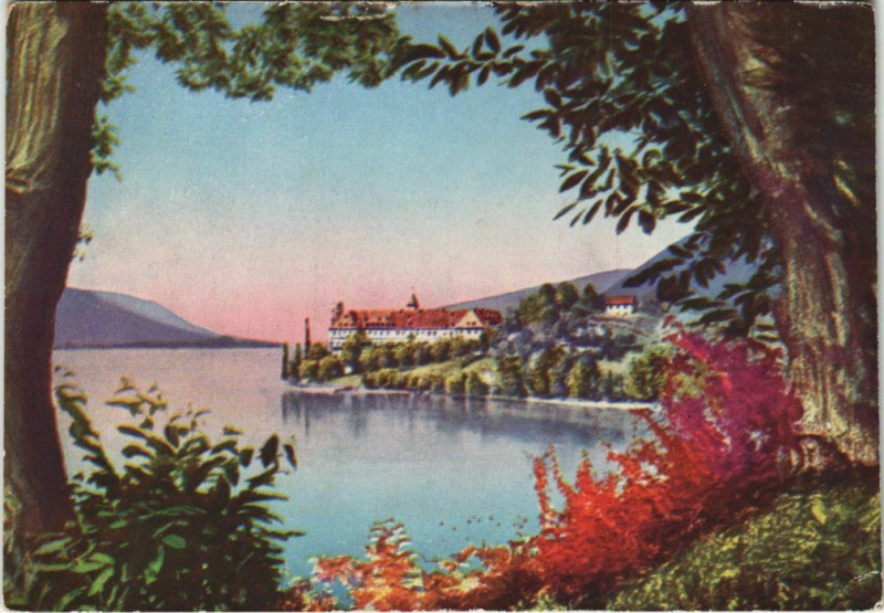 Carte postale ancienne Aix-les-Bains Environs - L'Abbaye d'Hautecombe - Lac du Bourget à Aix-les-Bains
