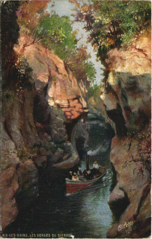 Carte postale ancienne Aix-les-Bains Les Gorges du Sierroz à Aix-les-Bains