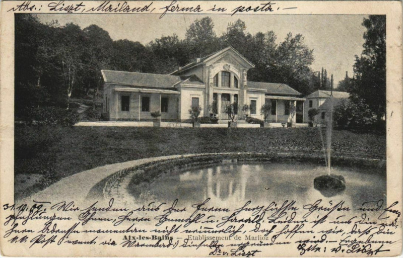 Carte postale ancienne Aix-les-Bains Etablissement de Marlioz à Aix-les-Bains