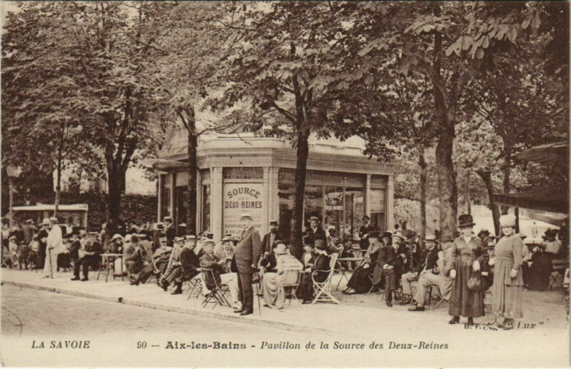 Carte postale ancienne Aix-les-Bains Pavillon de la Source des Deux-Reines à Aix-les-Bains