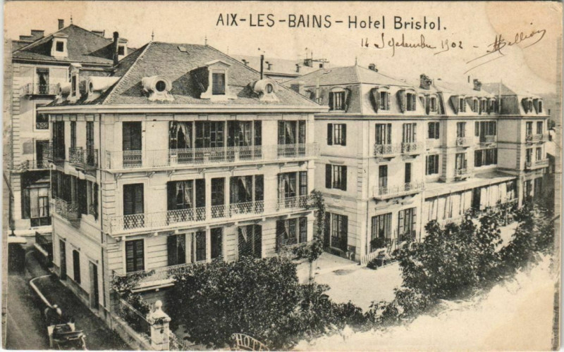 Carte postale ancienne Aix-les-Bains Hotel Bristol à Aix-les-Bains