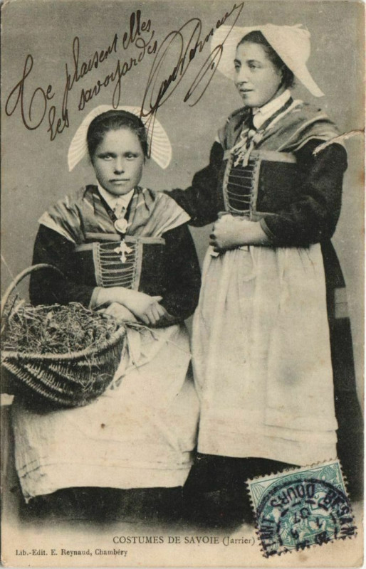 Carte postale ancienne Jarrier Costumes - Femmes - Types à Jarrier