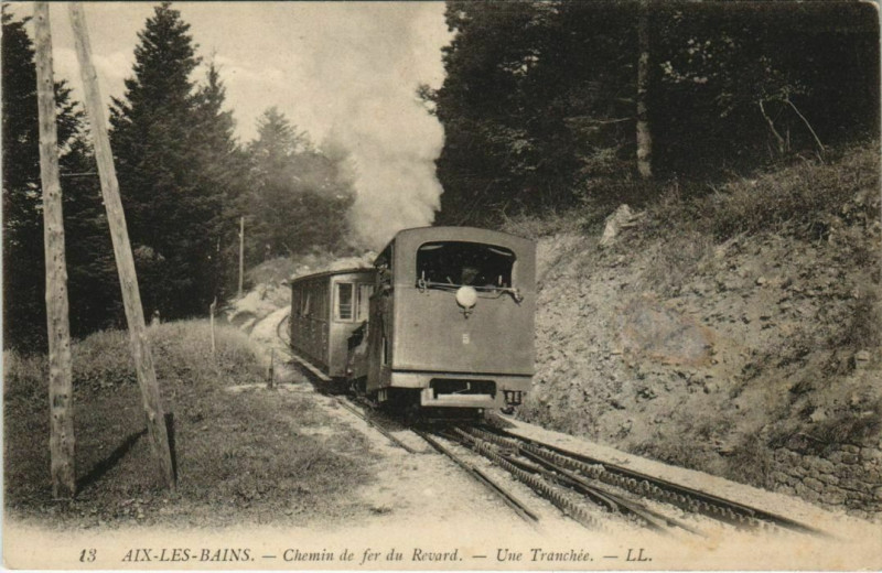 Carte postale ancienne Aix-les-Bains Chemin de Fer du Revard - Une Tranchee à Aix-les-Bains