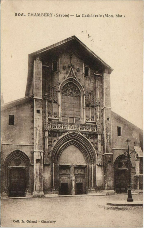Carte postale ancienne Chambery La Cathedrale