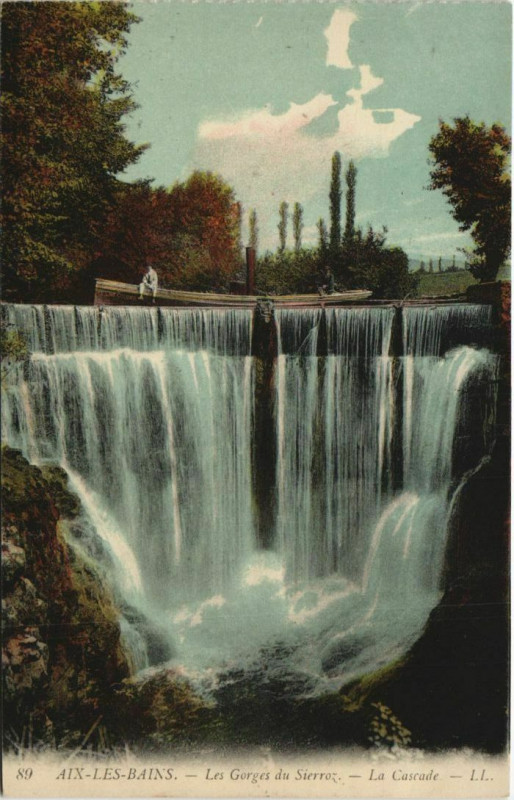 Carte postale ancienne Aix-les-Bains Les Gorges du Sierroz - La Cascade à Aix-les-Bains