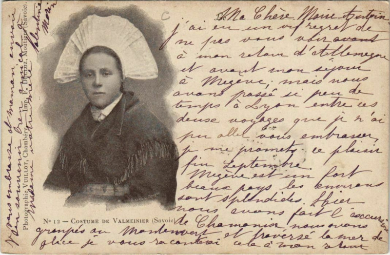 Carte postale ancienne Valmeinier Costume - Femme - Type à Valmeinier