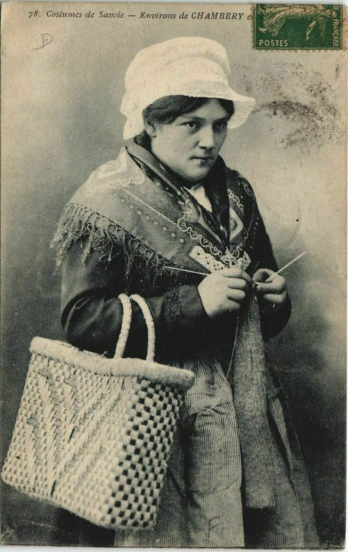Carte postale ancienne Costumes de Savoie - Environs de Chambery et Aix-les-Bains à Aix-les-Bains