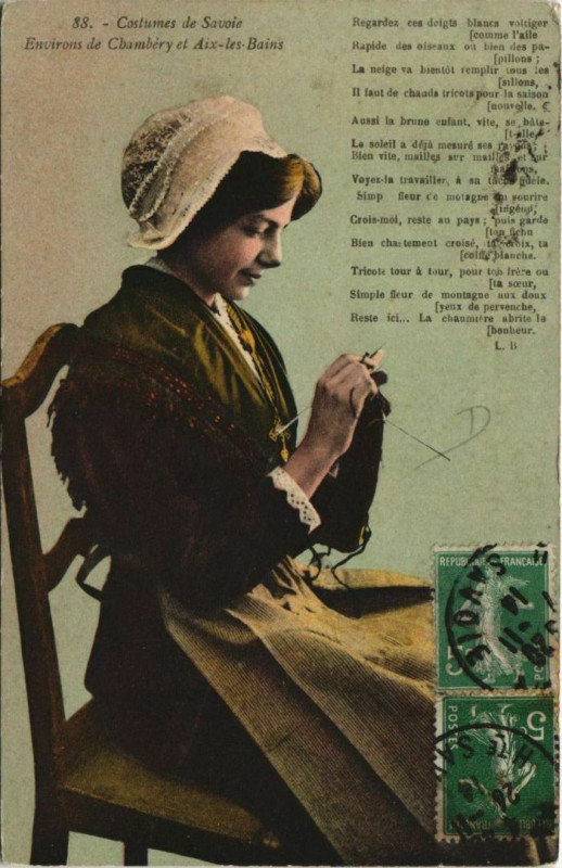 Carte postale ancienne Costumes de Savoie - Environs de Chambery et Aix-les-Bains à Aix-les-Bains