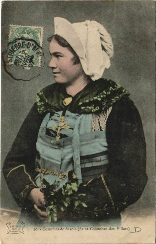 Carte postale ancienne Saint-Colomban-des-Villards Costume - Femme - Type à Saint-Colomban-des-Villards