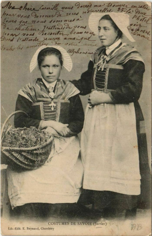 Carte postale ancienne Jarrier Costumes - Femmes - Types à Jarrier