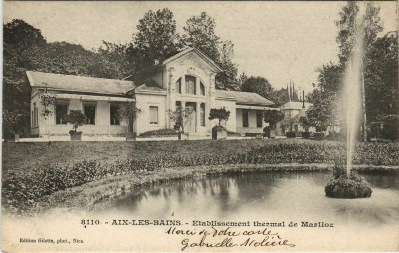 Carte postale ancienne Aix-les-Bains Etablissement Thermal de Marlioz à Aix-les-Bains