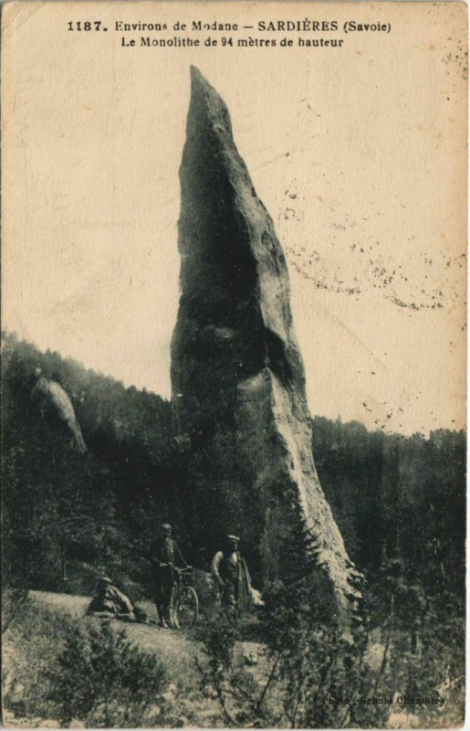 Carte postale ancienne Sollieres-Sardieres Le Monolithe
