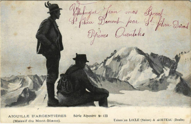 Carte postale ancienne Aiguille d'Argentieres - Massif do Mont-Blanc