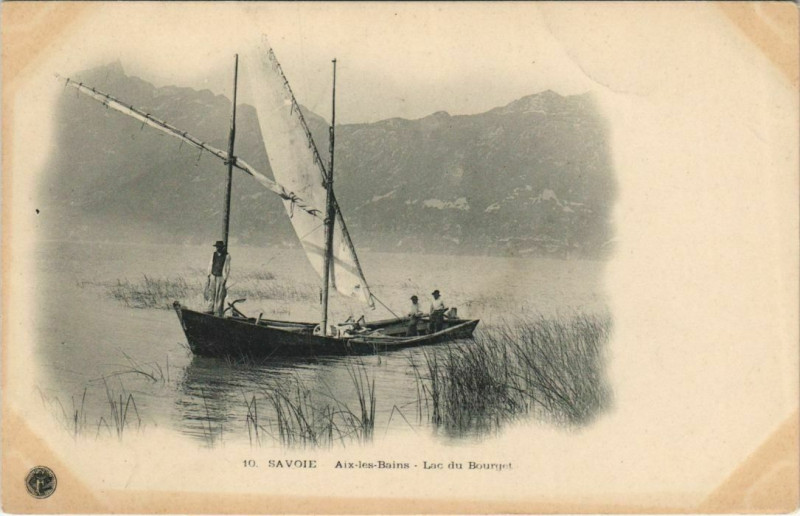 Carte postale ancienne Aix-les-Bains Lac du Bourget à Aix-les-Bains