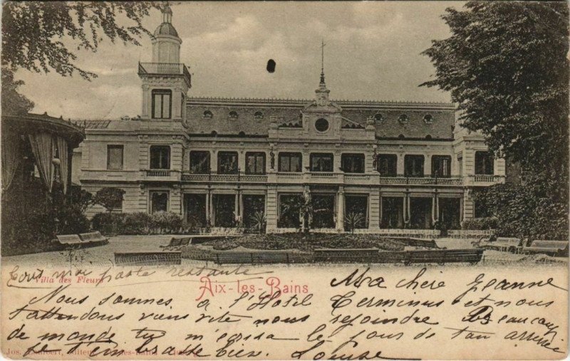 Carte postale ancienne Aix-les-Bains Villa des Fleurs à Aix-les-Bains