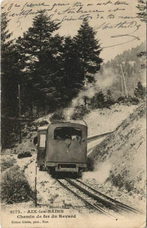 Carte postale ancienne Aix-les-Bains Chemin de Fer du Revard à Aix-les-Bains