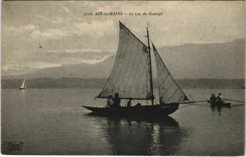 Carte postale ancienne Aix-les-Bains Le Lac du Bourget à Aix-les-Bains