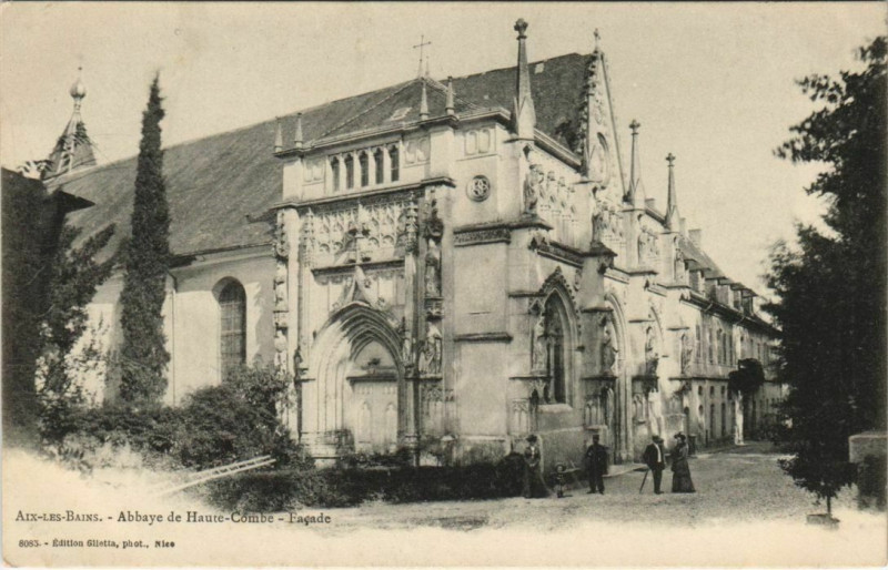 Carte postale ancienne Aix-les-Bains Abbaye d'Hautecombe - Facade à Aix-les-Bains