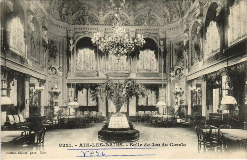 Carte postale ancienne Aix-les-Bains Salle de Jeu du Cercle à Aix-les-Bains