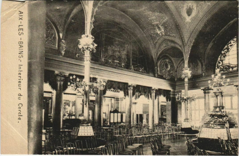 Carte postale ancienne Aix-les-Bains Interieur du Cercle à Aix-les-Bains