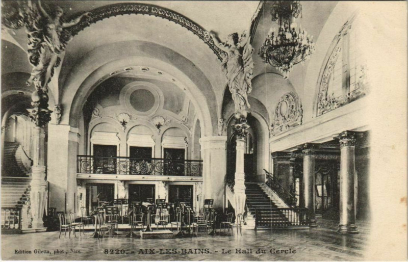 Carte postale ancienne Aix-les-Bains Le Hall du Cercle à Aix-les-Bains