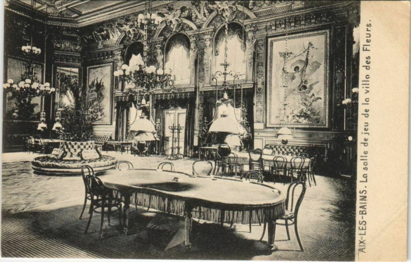 Carte postale ancienne Aix-les-Bains La Salle de Jeu de la Villa des Fleurs à Aix-les-Bains