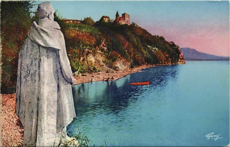 Carte postale ancienne Aix-les-Bains Environs - Le Lac du Bourget à Aix-les-Bains